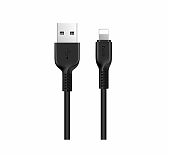 Кабель Hoco X20 USB - Lightning 2 м, 2 A, ПВХ оплетка, черный
