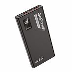Внешний аккумулятор GoPower PB03-20 20000 mAh 3.0 A, 22.5 W, 2USB/Type-C, черный (1/50)