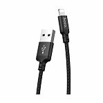 Кабель Hoco X14 Lightning - USB 1 м, нейлоновая оплетка, черный