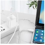 Шнур Hoco x96 hyper type-c, 3А, pd60w, 1 м, pvc, поливинилхлорид, белый