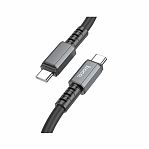 Кабель Hoco X85 Type-C - Type-C 1 м, ПВХ оплетка, 3 А, черный