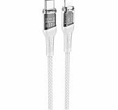 Шнур Hoco USB-C U111 Transparent Type-C - Lightning, 20 Вт, 1.2 м, серый