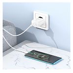 Устройство зарядное Borofone BA72A Spring 1xUSB с Кабелем USB - Type-C, 18 Вт, белый