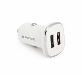 Блок зарядный автомобильный Borofone BZ12 2xUSB, 2.4 А, белый