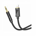 Кабель Hoco UPA30 AUX 3.5 мм Type-C 1 м, нейлоновая оплетка, черный