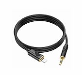 Кабель Hoco UPA30 AUX 3.5 мм Type-C 1 м, нейлоновая оплетка, черный