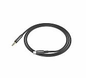 Кабель Hoco UPA19 AUX 3.5mm type-c 1 м, нейлоновая оплетка, черный
