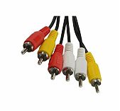 Кабель 5Bites AC3R-020M 3xRCA - 3xRCA 2 м, ПВХ оплетка, различные цвета