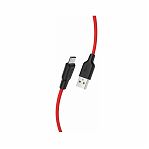 Кабель Hoco X21 Plus USB-micro - USB 1 м, 2.4 A, силикон, красный с черным