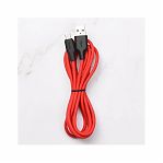 Кабель Hoco X21 Plus USB-micro - USB 1 м, 2.4 A, силикон, красный с черным