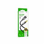 Аудио-переходник Borofone BL19 AUX, 3.5 мм, конвертер на наушники для IPhone, 1 м, черный