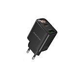 Блок зарядный Borofone BA96A, USB-Type-C, Type-C-Lightning, 3 А, 2 разъема, цифровой дисплей, черный