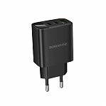 Блок зарядный Borofone BA98A, PD30W, 2C1A, 3 разъема, цифровой дисплей, черный