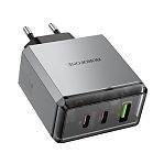 Блок зарядный Borofone High Power BN22, 65W Three Ports Charger, черный