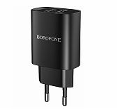 Блок зарядный Borofone BN27, super fast 2xUSB, 2.1A, черный