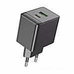 Блок зарядный Borofone BAS14A, PD20W/QC3.0, матовое покрытие, черный