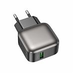 Блок зарядный Borofone BAS52A, 1USB 3.0A QC3.0 18 Вт, матовое покрытие, черный