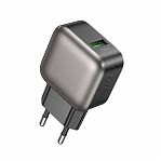 Блок зарядный Borofone BAS52A, 1USB 3.0A QC3.0 18 Вт, матовое покрытие, черный