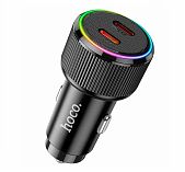 Блок зарядный автомобильный Hoco NZ14B, 2хUSB Type-C, черный