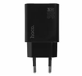 Блок зарядный Hoco N56, 30 Вт, 3 А, 2xUSB-A, 2xUSB-C, черный