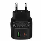 Блок зарядный Hoco CS32A, USB-Type-C, 3 А, 2 разъема, черный