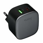 Блок зарядный Hoco CS32A, USB-Type-C, 3 А, 2 разъема, черный