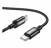 Кабель Hoco X89 Type-C - Type-C, 3 А, нейлоновая оплетка, цвет черный, 1 м