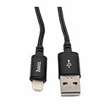 Кабель Hoco X89, Lightning - USB, 2.4 А, нейлоновая оплетка, цвет черный, 1 м