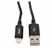 Кабель Hoco X89, Lightning - USB, 2.4 А, нейлоновая оплетка, цвет черный, 1 м