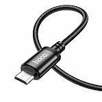 Кабель Hoco X89, Micro USB - USB, 2.4 А, нейлоновая оплетка, цвет черный, 1 м