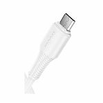 Кабель Hoco X120, Micro USB - USB, 2.4 А, ПВХ, цвет белый, 1 м