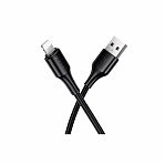 Кабель Hoco X120, Lightning - USB, USB 2.0 Type-B, 2.4 А, силикон, цвет черный, 1 м