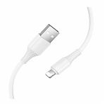 Кабель Hoco X120, Lightning - USB, 2.4 А, ПВХ, цвет белый, 1 м