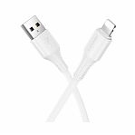 Кабель Hoco X120, Lightning - USB, 2.4 А, ПВХ, цвет белый, 1 м