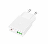 Устройство зарядное Hoco N73 Speed PD20W+QC3.0, Type-C - Type-C EU, белый