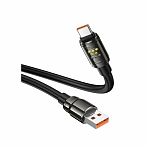 Кабель Hoco U143, USB Type-C (m) - USB (m) 5 A, силикон, цвет черный, 1.2 м
