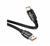 Кабель Hoco U143, USB Type-C (m) - USB (m) 5 A, силикон, цвет черный, 1.2 м