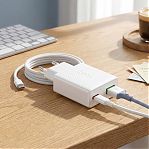 Блок зарядный Hoco N73W, USB Type-A, USB Type-C, 18 Вт, 3А, 2 порта, белый