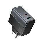 Блок зарядный Hoco CS74A PD45W+QC3.0, 5-12В, 3 А, Type-C + USB, черный