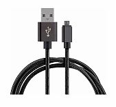 Кабель Energy ET-25 USB-MicroUSB, нейлоновая оплетка, чёрный, 1 м