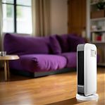 Тепловентилятор керамический Brayer 4802BR напольный 2000 Вт, белый с черным