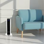 Тепловентилятор керамический Brayer 4802BR напольный 2000 Вт, белый с черным