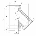 Тройник для дымоходов Ferrum d 160x250 мм, угол 135 гр.,  сталь 0.5 мм, сэндвич-конструкция