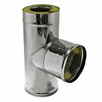 Тройник для дымоходов Ferrum d 130x200 мм, 90 гр., сталь 0.5 мм, сэндвич-конструкция