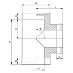 Тройник для дымоходов Ferrum d 130x200 мм, 90 гр., сталь 0.5 мм, сэндвич-конструкция