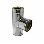 Тройник для дымохода Ferrum К d150х210, 90 гр., нержавеющая сталь 0.5 мм, сэндвич-конструкция