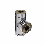 Тройник для дымохода Ferrum К d150х210, 90 гр., нержавеющая сталь 0.5 мм, сэндвич-конструкция