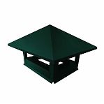 Зонт для дымохода, нержавеющая сталь 0.5 мм, темно-зеленый, 520х520 мм