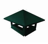 Зонт для дымохода, нержавеющая сталь 0.5 мм, темно-зеленый, 520х520 мм