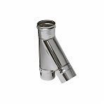 Тройник для дымохода Ferrum К, d 130 мм, угол 135 гр. нержавеющая сталь 0.8 мм